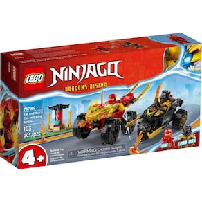 Lego Ninjago Batalha Carro e Moto de Kai e Ras 103 Pçs 71789