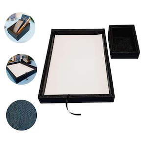 Kit Organizador 2 Peças Bandeja Porta Folha A4 Sulfite Porta Objetos Chaves Sintético Sofisticado