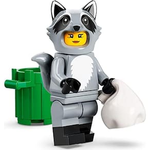 Minifigura LEGO Série 22: Fantasia de guaxinim com capa azul bônus (71032)