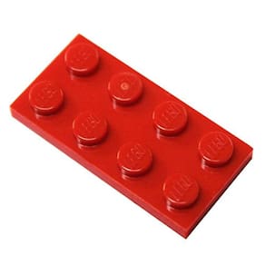 LEGO Partes e Peças: Vermelho (Vermelho Brilhante) 2x4 Placa x100