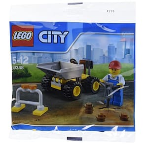 Conjunto de brinquedos minifigura LEGO City Mini Dump Truck Vehicle and Construction Worker 30348 (ensacado)