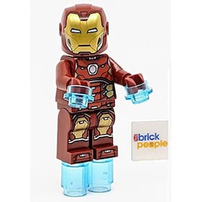 Super-heróis LEGO: Hexágono de prata do Homem de Ferro no peito e explosões poderosas para mãos e pés