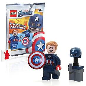 Minifigura LEGO Marvel Avengers Super Heroes - Capitão América (com escudo e capacete) Edição limitada