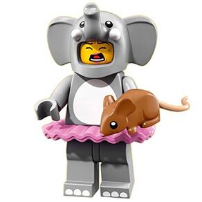 Minifigura de festa colecionável LEGO Series 18 - fantasia de elefante menina (71021)