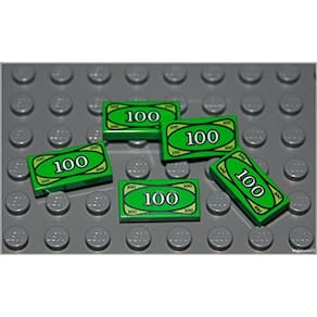 Lego Batman x5 Green Money Tile City $100 Dollar Bill Bank Dinheiro Minifigura Novo