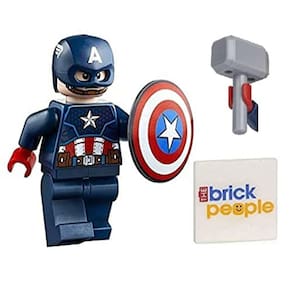Minifigura LEGO Superheroes: Capitão América com Shield e Mjolnir