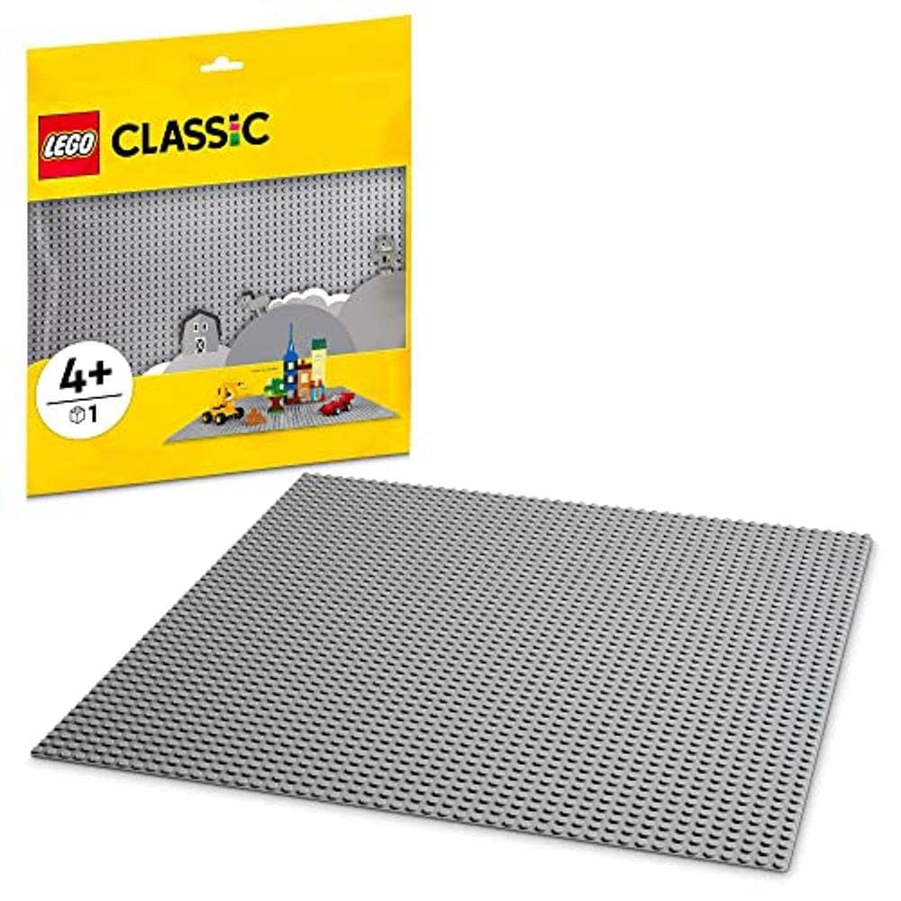 Kit de montagem LEGO Classic Grey Baseplate 11024; paisagem quadrada 48 x 48 para brincadeiras imaginativas abertas; pode ser dado como presente de an