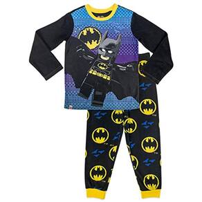 LEGO Batman Boys 2 Piece Poliéster Pijama Set, Tamanho 8, Bla