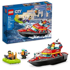 LEGO City Fire Rescue Boat 60373, brinquedo flutua na água, wit