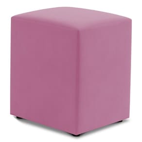 Puff Decorativo Sala de Estar Quadrado 36x47cm Suede Rosa - Desk Design