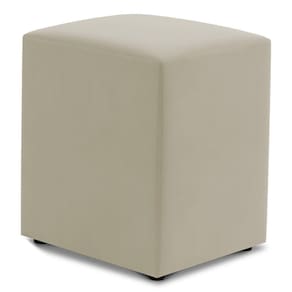 Puff Decorativo Sala de Estar Quadrado 36x47cm Sintético Bege - Desk Design