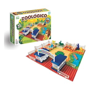 Jogo Meu Zoológico Brinquedo Infantil Com Animais - 43 Peças