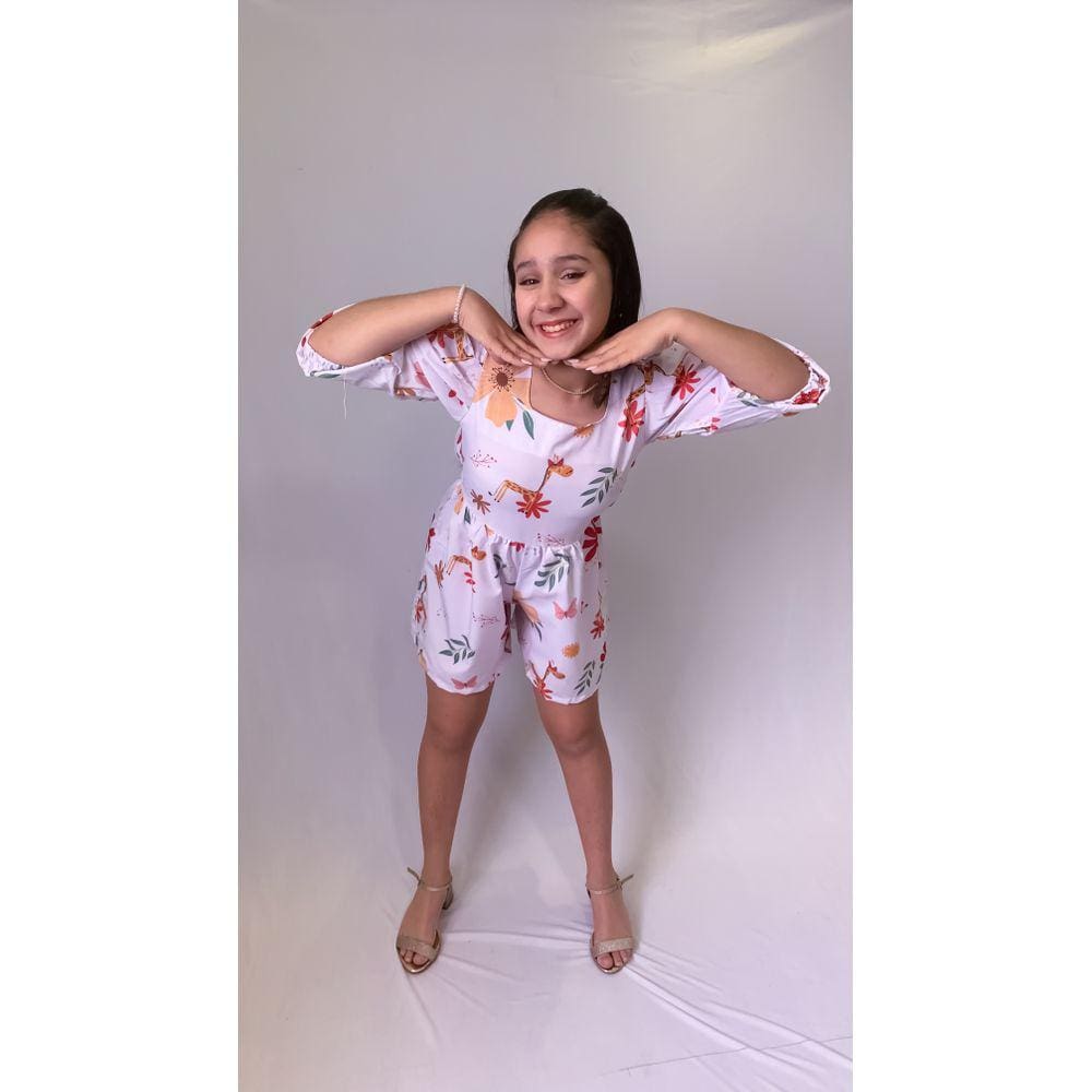 Macaquinho Floral Branco