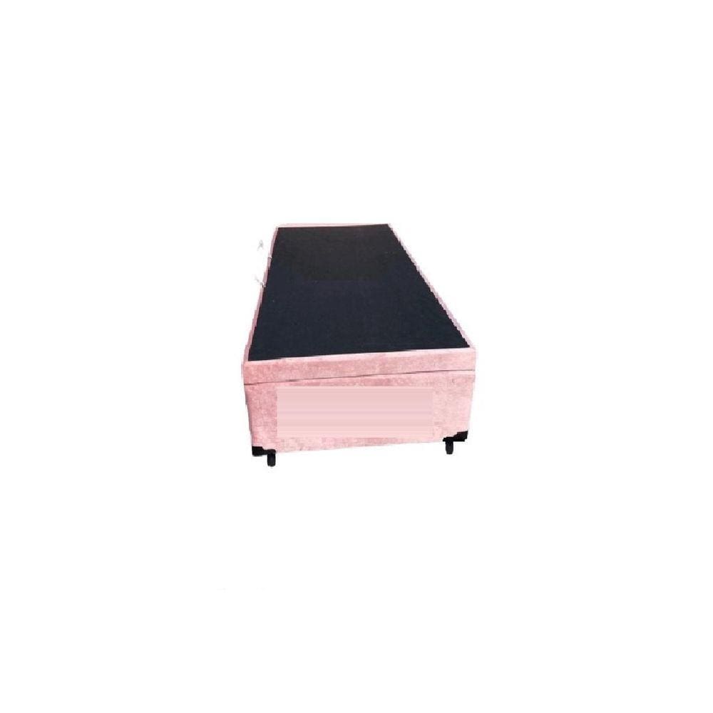 Cama Box Baú Solteiro Blindado Suede Rosé