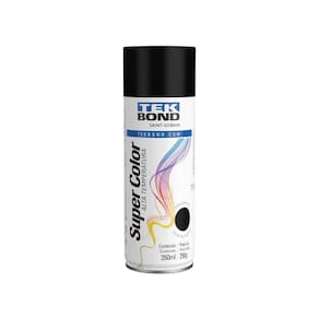 Tinta Aerossol Alta Temperatura 350ml - Tekbond Preto Fosco