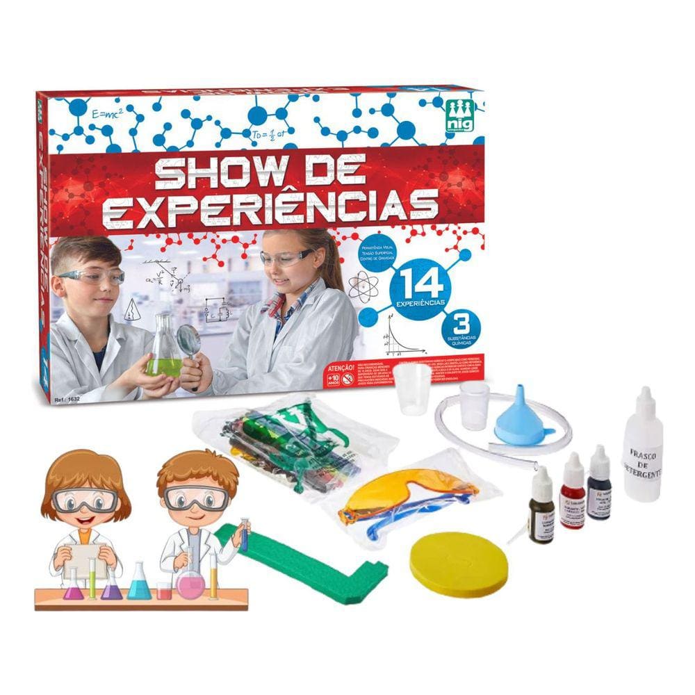 Kit Laboratório Show De Experiências Cientificas Com 14 Experiências Para Fazer Em Casa