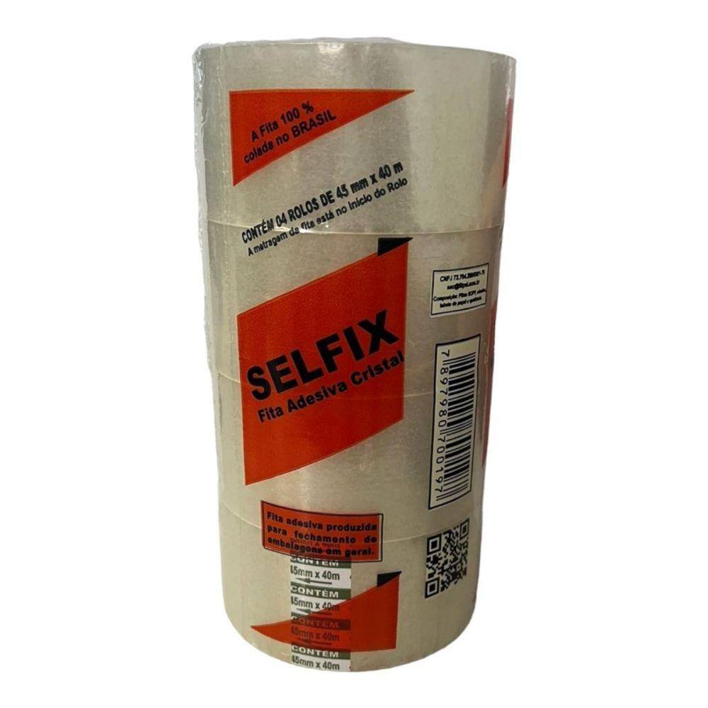 Kit 12 Rolos Fita Adesiva Transparente PVC 45x40 Embalagem