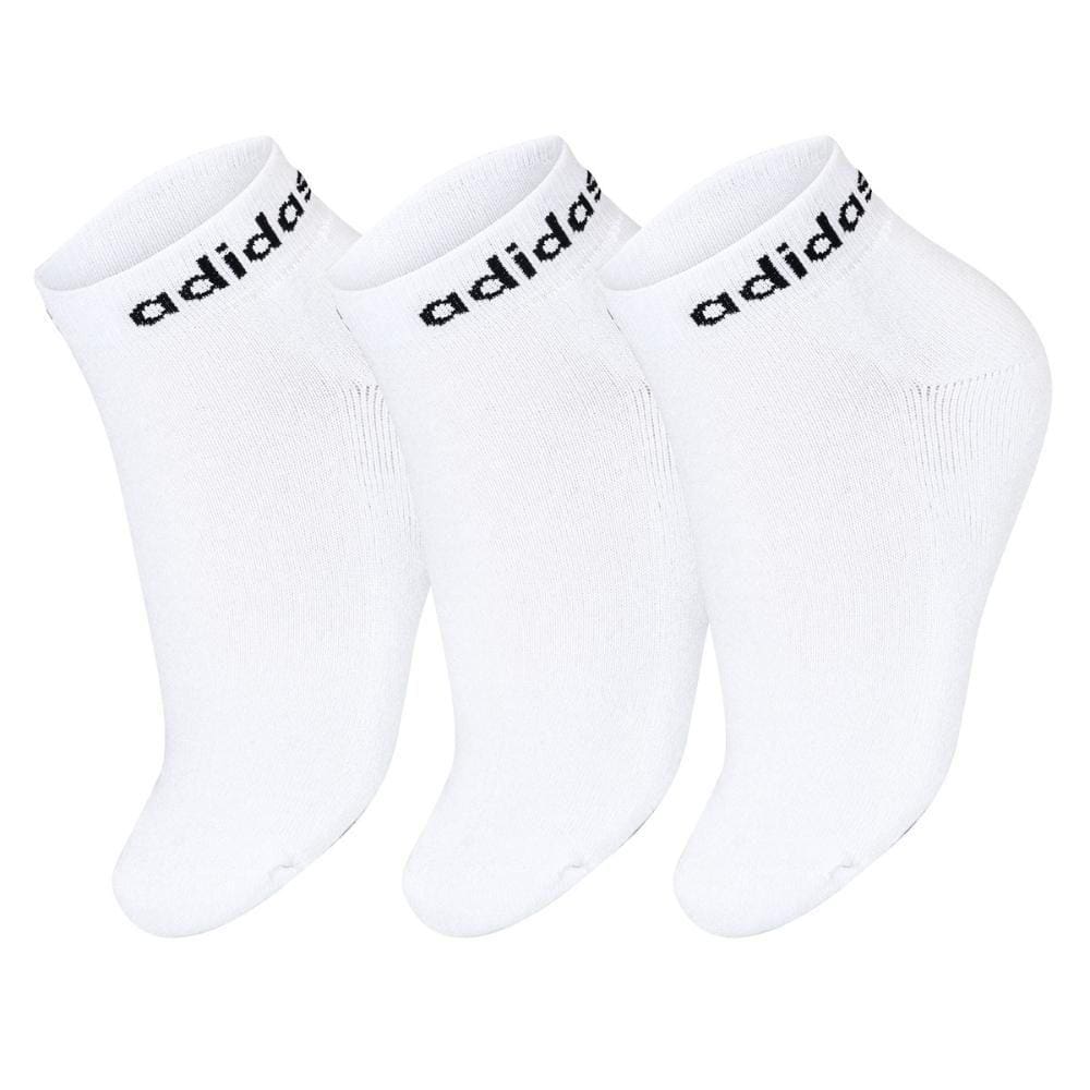 Meia Adidas Linear Ankle Cushioned 41 ao 43 - Pack com 03 Pares Branco
