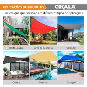 Tela Shade Sombreamento Cinza 3X3 Metros + Kit De Instalação