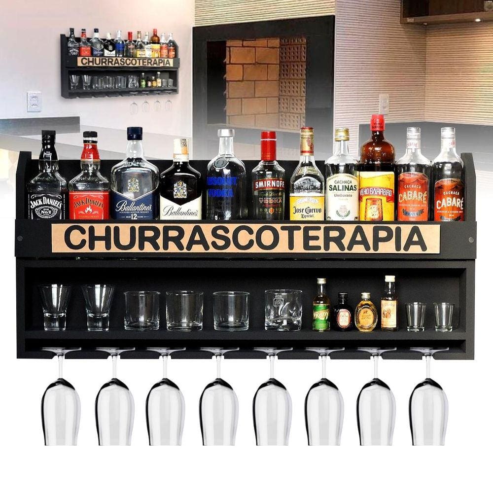 Barzinho Bar Adega Parede Sala Cantinho Churrasco Decoração Mdf