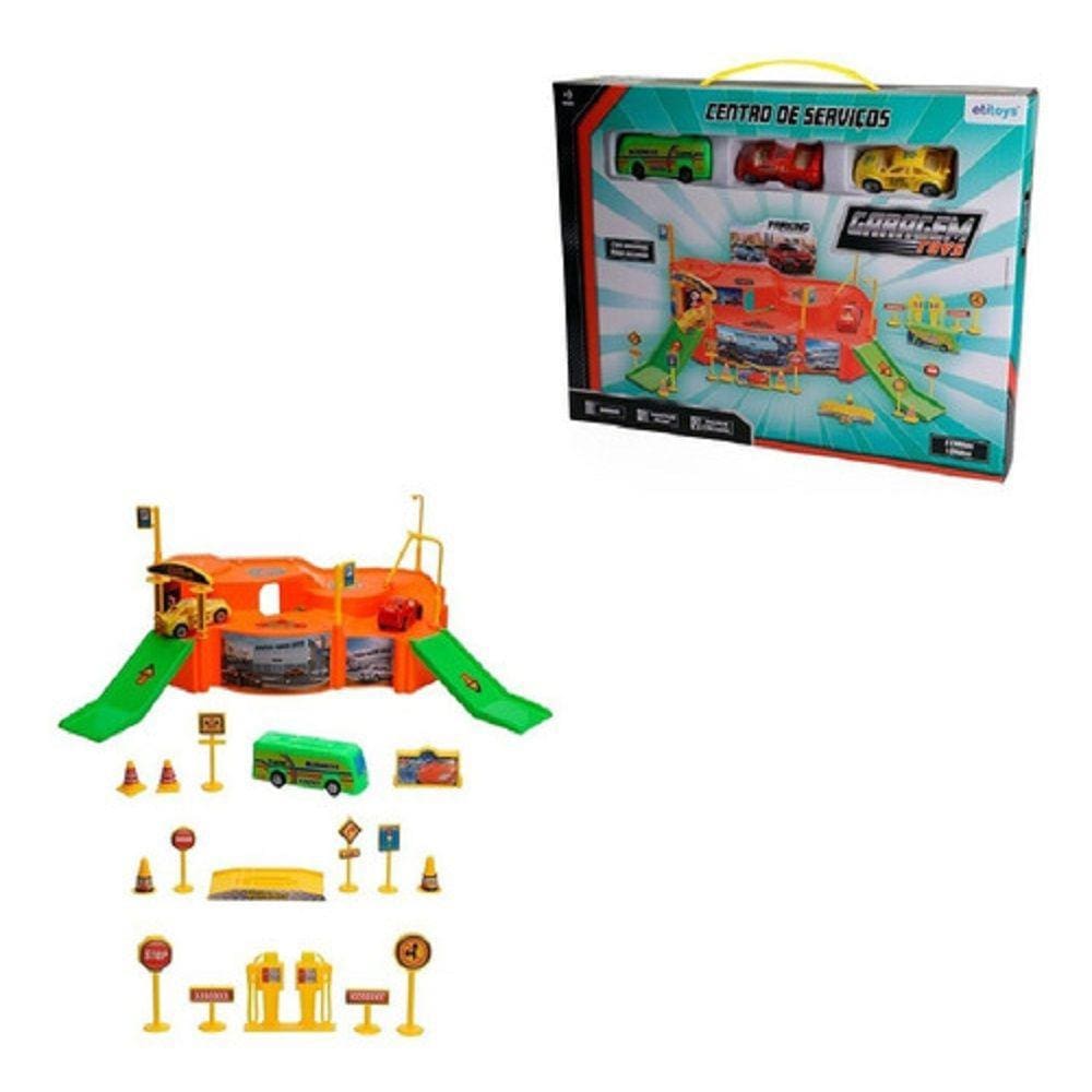 Estacionamento Garagem Com Carrinhos 31 Pecas Etitoys Bq-140
