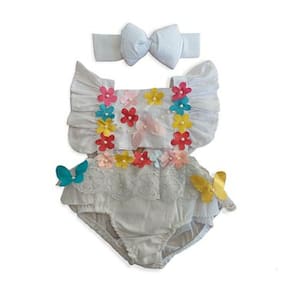 Romper Luxo Jardim Branco colors