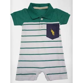Macacão curto polo bolso jeans