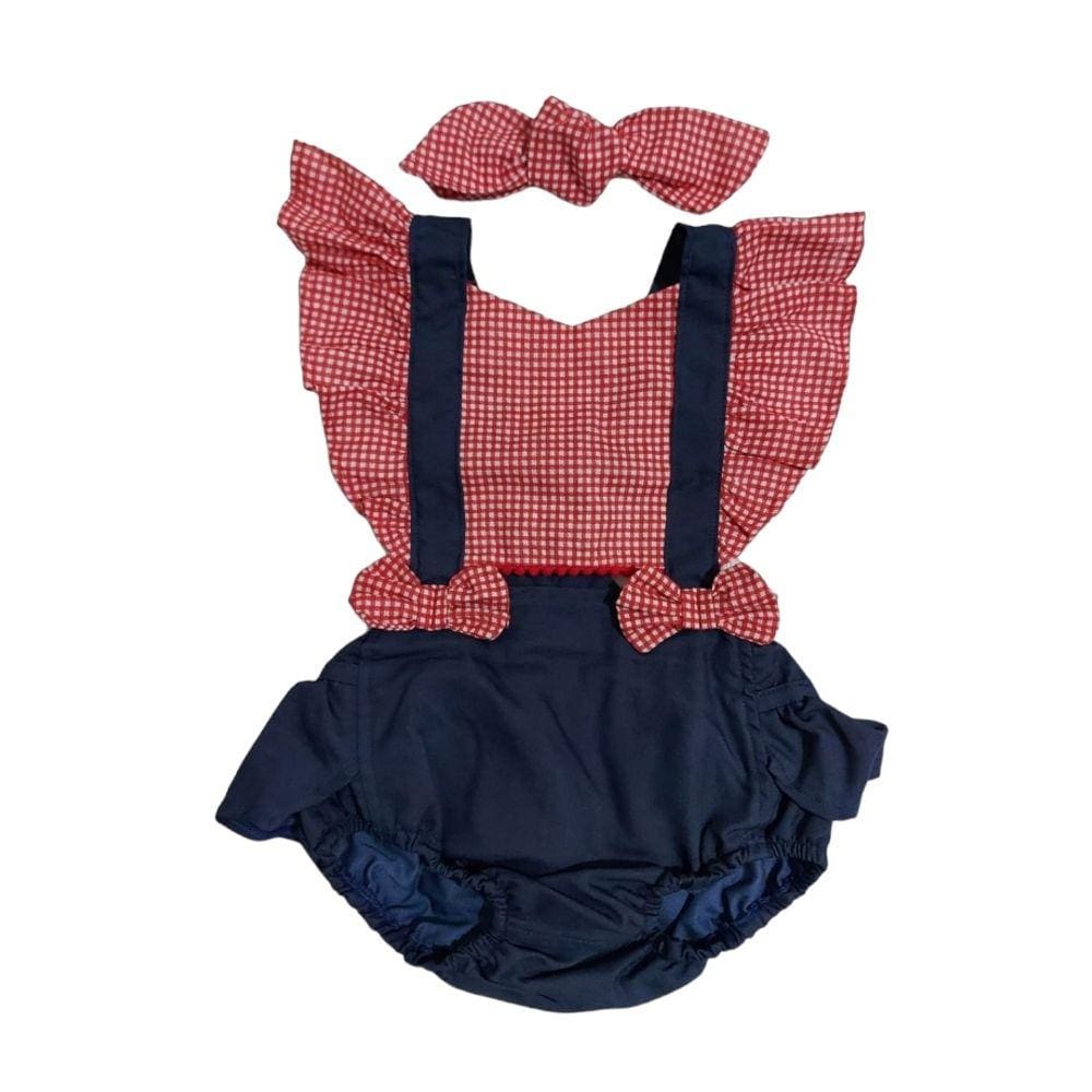 Romper quadriculado vermelho