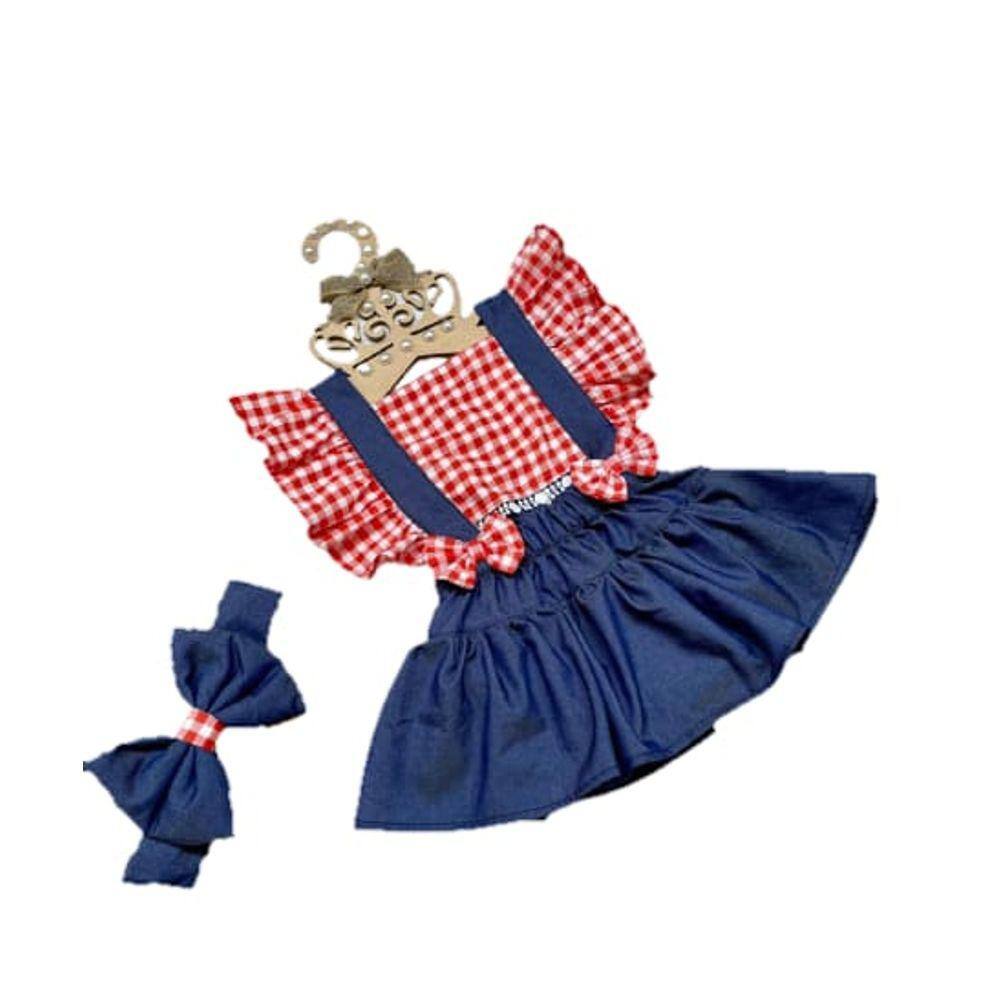 Romper luxo xadrez vermelho