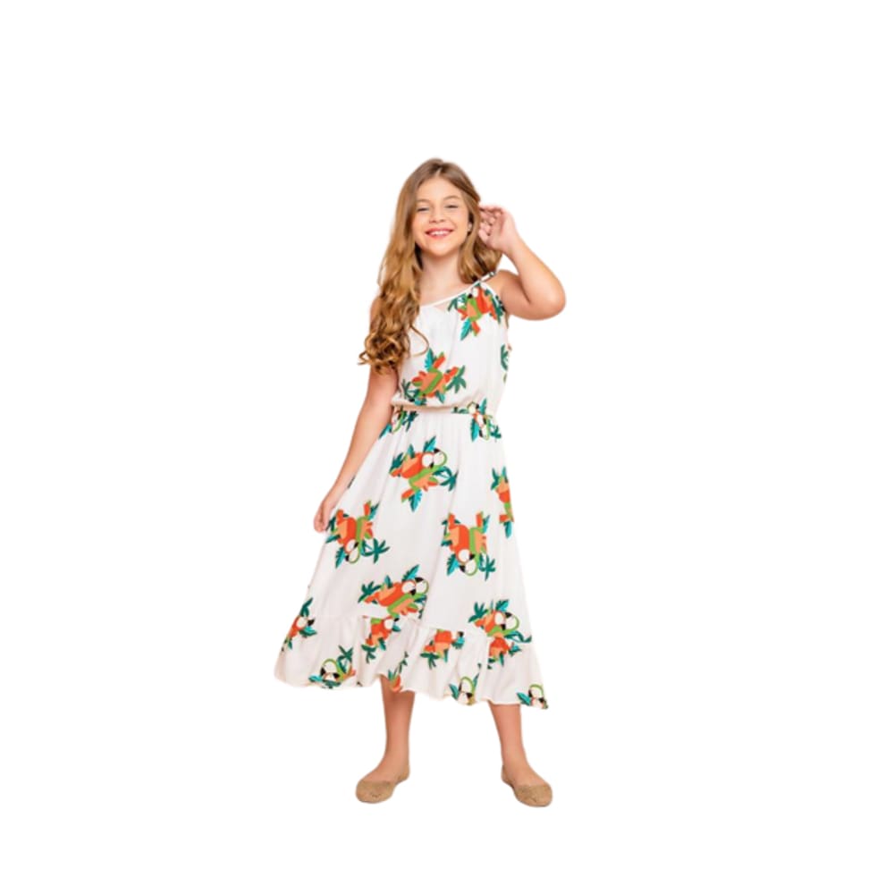 Vestido Mid floral branco