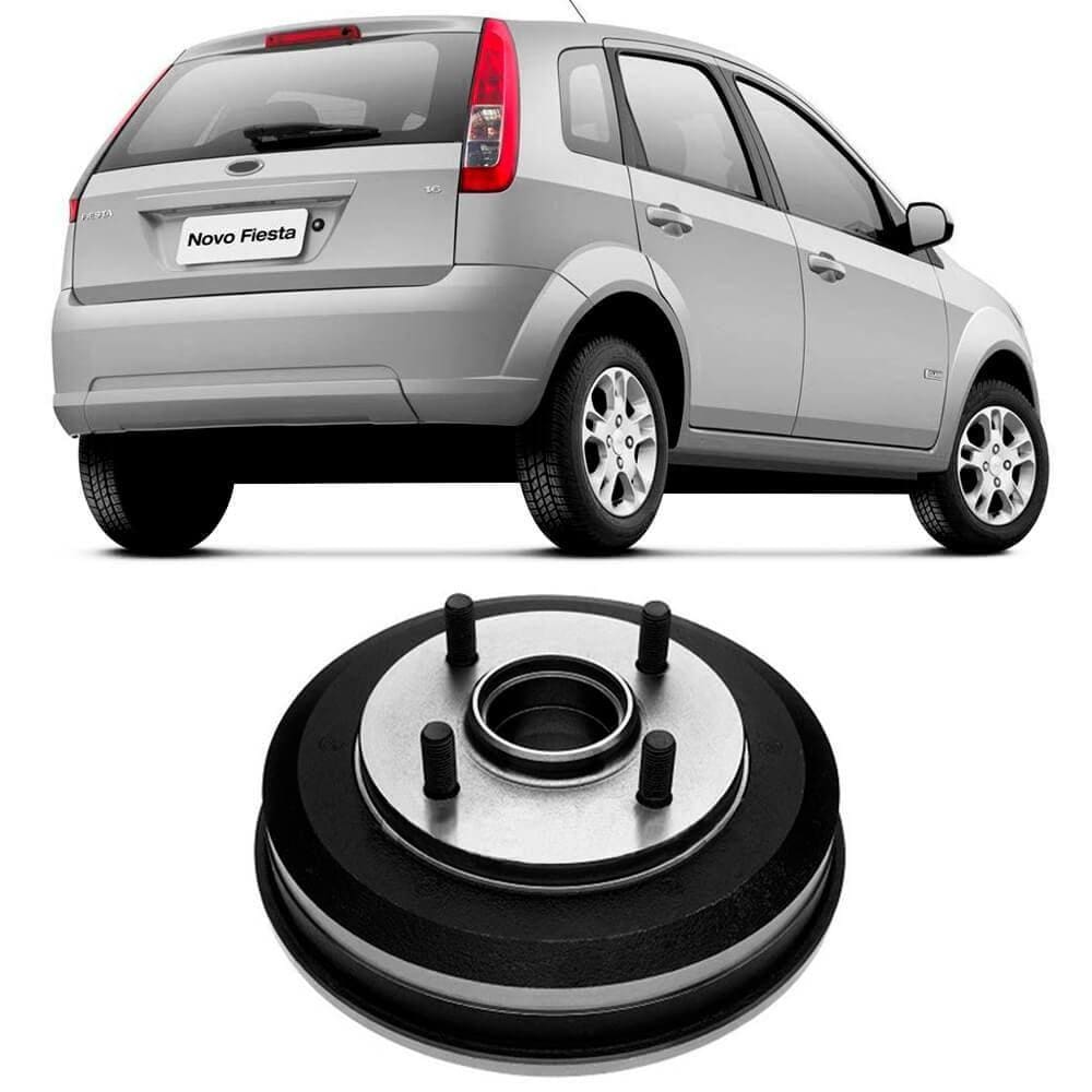Tambor Freio Fiesta Hatch 2000 A 2016 Traseiro Com Cubo