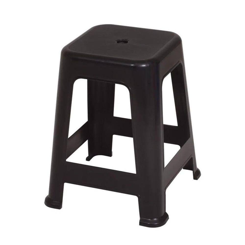 Banqueta Preta Camping Empilhavel Quadrada 45X36Cm Mor