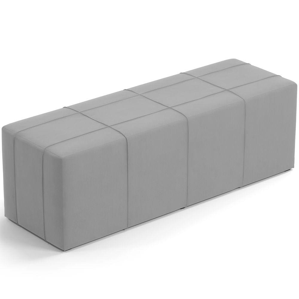 Puff Decorativo Living Sala de Estar 140 cm Roma W01 Suede Cinza-Lyam