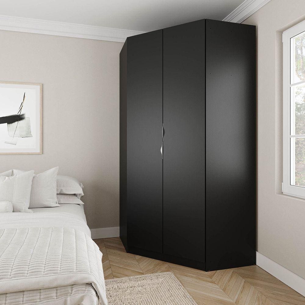 Guarda Roupa de Canto Closet Modular 6 Prateleiras Hera CabeCasa MadeiraMadeira Preto