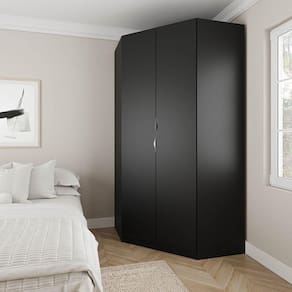Guarda Roupa de Canto Closet Modular 6 Prateleiras Hera CabeCasa MadeiraMadeira Preto