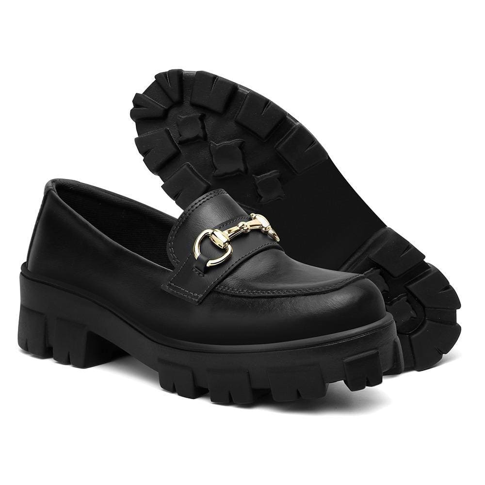 Mocassim Tratorado Feminino Fivela Conforto Moderno