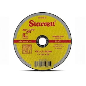 Disco Abrasivo De Corte Aco Inox 178Mm Starrett Dac180-24