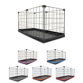 Cercado Aramado Pet para Porquinho da Índia 30x60x30cm Preto com Tapete Higiênico Bandeja Sanitária