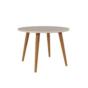 Mesa Jantar 4 Lugares Redonda Dani Cimol Marrom Off White