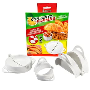 Conjunto com 3 Formas para Pastéis, Rissoles e Fogazzas