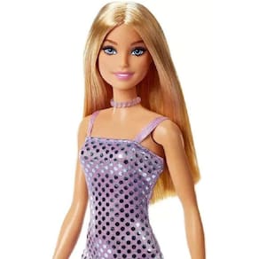 Barbie Glitter Sortimento Loira Vestido Rosa Hjr93