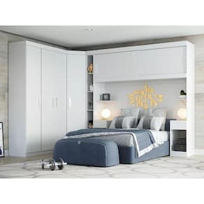 Conjunto para Quarto com Guarda Roupa Modular Gênova Plus Branco