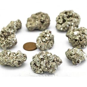 05 Pirita Peruana Natural 30 mm e 30 a 40 gr P/ Orgonite