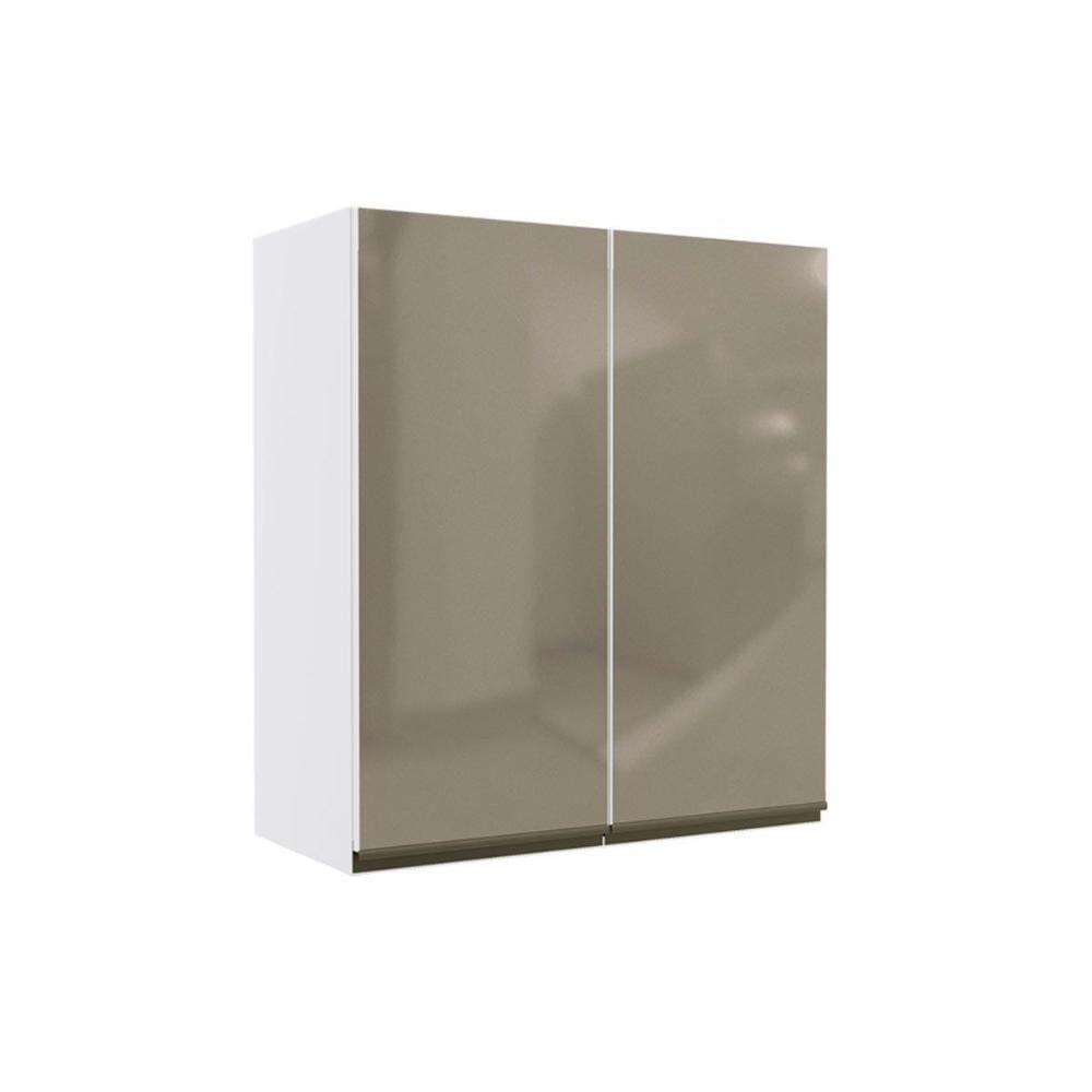 Armário de Cozinha Modulado Maxxi G765 2 Portas c/ Vidro 80cm Polipropileno Branco - Kappesberg
