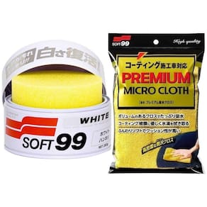 Cera Soft 99 White Cleaner 350g + Toalha de Microfibra Premium