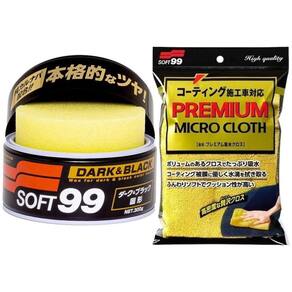 Cera de Carnaúba Soft 99 Dark Black 300g + Toalha de Microfibra Premium