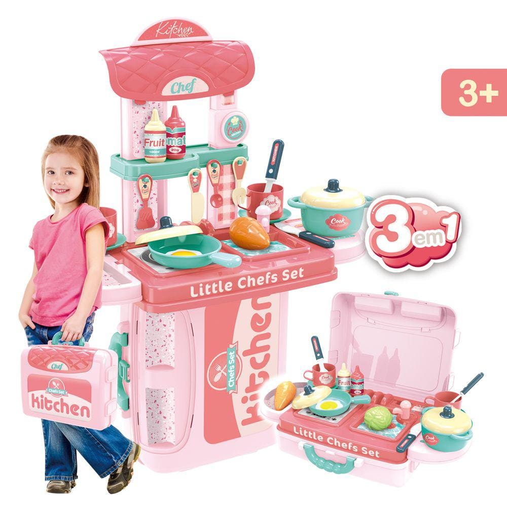 Bancada Maleta Cozinha Infantil Brinquedo Kitchen ReplayKids