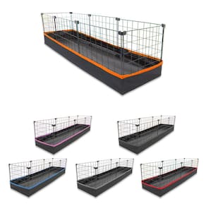 Cercado Aramado Pet para Porquinho da Índia 30x120x30cm Preto com Tapete Higiênico Bandeja Sanitária