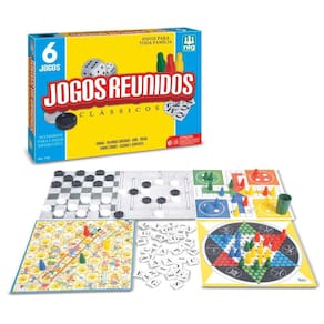 Kit De Jogos Clássicos De Tabuleiro Reunidos Infantil 6 Em 1 Damas Trilha Ludo E Xadrez
