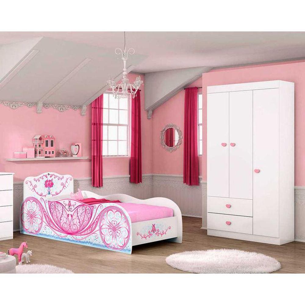 Cama Carruagem Cor Branco - Móveis Estrela